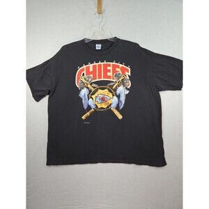 Vintage 1993 Kansas City Chiefs Single Stitch Salem Sportswear T-Shirt  Black XL